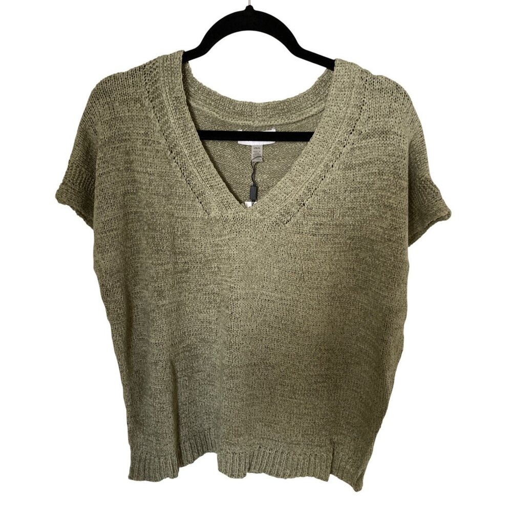 NWT MELISSA PAIGE WOMENS V-NECK SHORT-SLEEVE SW Tea Green Large NWT